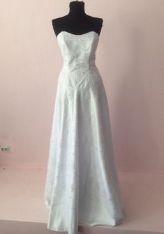 Свадебное платье С63204. С прямой юбкой, длинное без шлейфа.